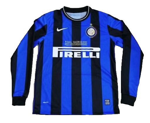 2009-2010 Inter Milan Retro Long Sleeve Home Kit Soccer Jersey